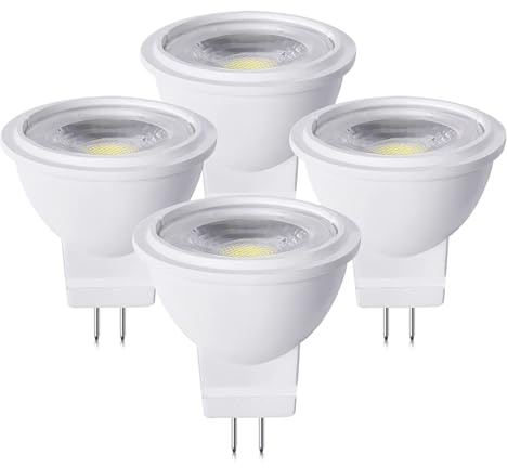 eufeifeiegds 4 bombillas LED MR11 GU4, CA/CC, 12 V, 120, 230, regulables, 3 W, 3000 K, 4000, 6000, minibombilla bipin de 30(White 6000K,12V)
