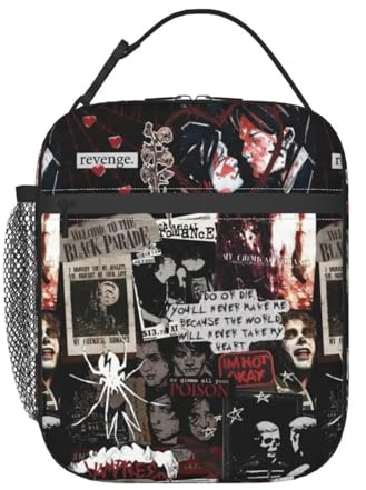Custom My Chemical Romance Lunch Bag for Women Cooler Thermal Insulated Bento Box Kids School Children Resuable Tote Bags