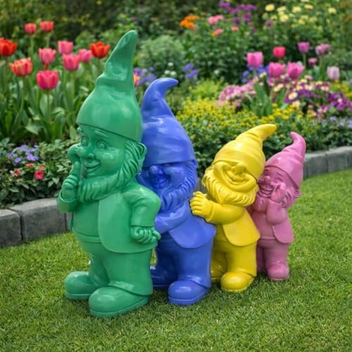 Online Fuchs Gartenfiguren für draußen lustige Gartenzwerge, Wichtel Polonaise - Bunte Moderne Deko Figuren - wetterfest - 23 oder 30 cm groß (30 cm)