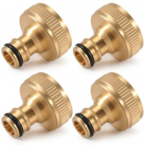 GETRICH 4Pcs Raccords Rapides en Laiton Raccord Tuyau D'arrosage Adaptateur | Robinet Cuisine pour Tuyau D'arrosage, Adaptateur Robinet Tuyau Arrosage pour Jardin, Cuisine, Extérieur