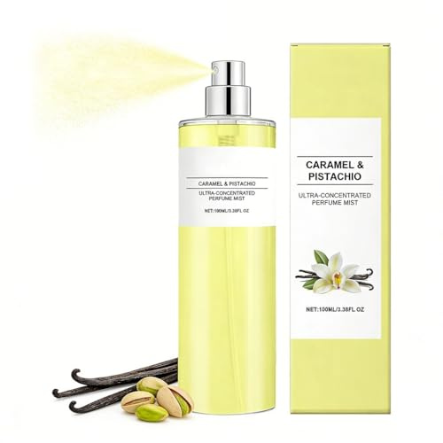 Spray Fragancia Corporal Pistacho Y Caramelo, for Olor Corporal Intenso, Fácil Operación Con Una Sola Mano, Boquilla Precisa, Aroma de Capas Versátil(4pcs)