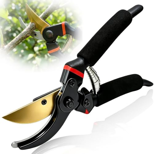 hautllaif Garden Secateurs, SK5 Steel Pruning Shears with Ergonomic Handle | 20mm Cutting Capacity, Rust-Resistant SK5 Blades and Sealed Spring for Smooth Pruning in Wet Gardens