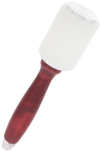 BESPORTBLE Mazzetta per Lavorazione della Pelle Peso Ridotto Manico in Legno e Testa in Nailon, Strumento Versatile e Preciso per Incisione e Punzonatura Cuoio