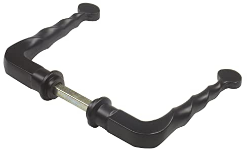 Amig – Set di 2 Maniglie Decorative per Cancelli, Recinzioni o Porte da Giardino Mod. 101SP – Rosetta Ø19 mm – Impugnatura 114 mm – Quadrello 8 mm – Tipo Forgiato – In Zamak con Finitura Nera