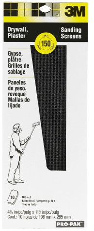 3M Drywall Sanding Screens, 150 Grit, 11.25 in x 4.19 in (10 Pack)