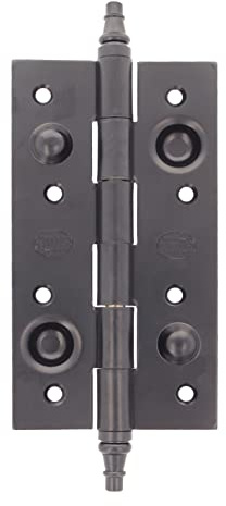 Amig - Bisagra de Seguridad - 150 x 82 x 3 mm - Cantos Cuadrados - Con Remate Decorativo - Sujeta Puertas de Entrada con Firmeza - Acero Negro