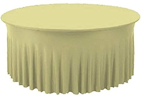 Gastro Uzal Deluxe Tischhusse Tischhussen Stretchhusse Husse Hussen Biertischhusse Bierzeltgarnitur für Hochzeit Event Creme 180 rund cm, Banketttischhussen