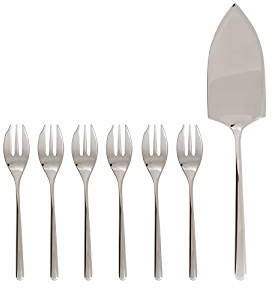 SAMBONET Cake Set, 6 Forks and Server Linear – S/Steel 52513A87