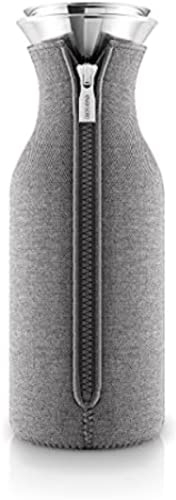 EVA SOLO Carafe de réfrigérateur | Design scandinave | 1 Litre – 1,0 l | Verre borrosilicate | Acier Inoxydable | Silicone | Passe au Lave-Vaisselle | 100% Anti-Goutte | Dark Grey Wowen