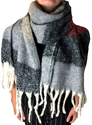 ALZORA Kuschliger XXL Schal Rundschal in vielen Farben für Damen und Herren Unisex Loop Winter Herbst Schlauchschal Strickschal (ZZ03- Beige/Ocker - Model 2)