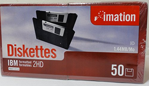 Imation 3.5 DS-HD IBM PC Formatted Black Diskette 50pk Box 1,44 MB - Disquetes (1,44 MB)