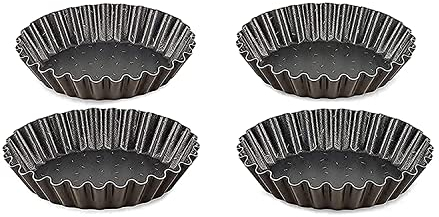 Tefal Perfectbake Lot de 4 Moules A Tartelettes 11cm Aluminium 100% Recyclé J5548102, fabriqué en France