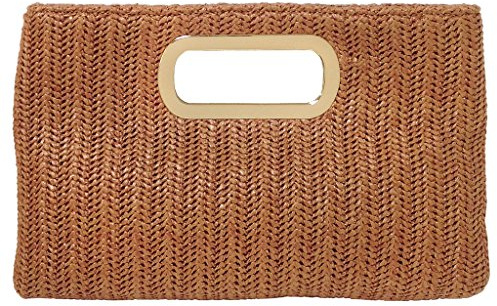 Top Handle Straw Clutch