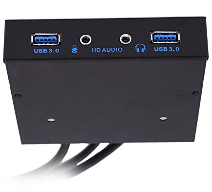 Amazingdeal365 8,9 cm (3,5 Zoll) 20-Pin auf 2 USB 3.0-Ports, HUB, HD, Audio, PC, Diskettenerweiterung, Front-Panel, Datentransferrate bis zu 5 Gbit/s Plug & Play