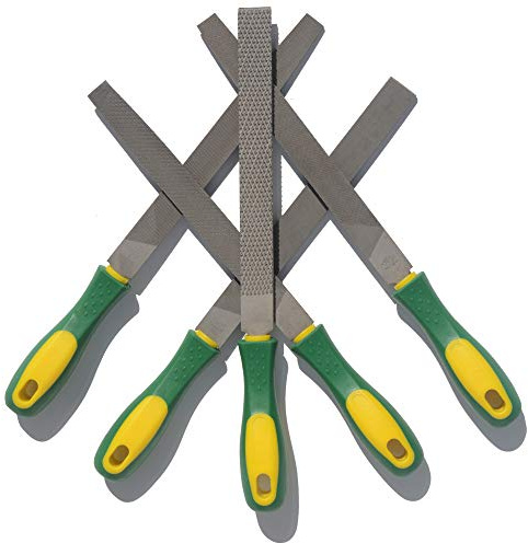 ASNOMY Heavy Duty 8“ Steel File and Rasp Set with Rubber Handles，High Carbon Steel Rasp & Flat Metal File for Wood, Metal, Steel, Plastic