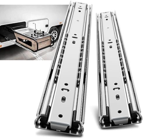 AOLISHENG Guide Per Cassetti Carichi Pesanti 550 mm Montaggio Laterale Guida Estrazione Totale Portata Massima 68 kg Binari Cassetto Scorrevoli Per Ufficio Camper Garage Industriale 1 Paio(2 Pezzi)