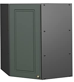 Vicco Eckhängeschrank Fame-Line, Küchen-Eckschrank, Grün-Gold Landhaus/Anthrazit, 57 cm