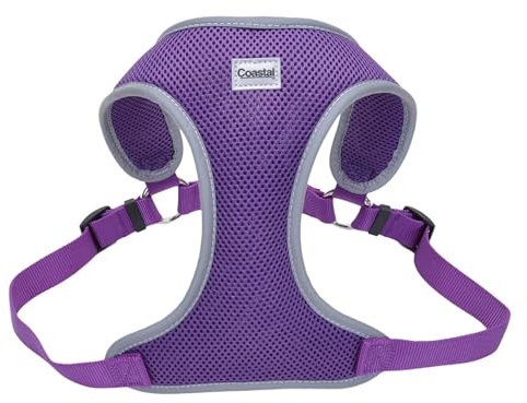 Coastal Pet Comfort Soft Reflective Wrap Adjustable Dog Harness - No-Pull Dog Harness for Small & Large Dogs - Purple - 3/4 x 20–29