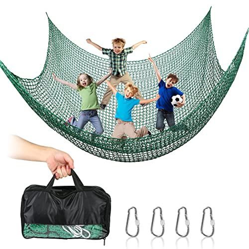 Kletternetz Spielplatz, Doppeltschichten ​Kinder Sicherheitsnetz Klettergerüst Netz Kinder Schaukel Garten, 1x3M/2x3M/3x3M Absturzsicherungsnetz für Spielplatznetz (Grün, 100 * 300cm)