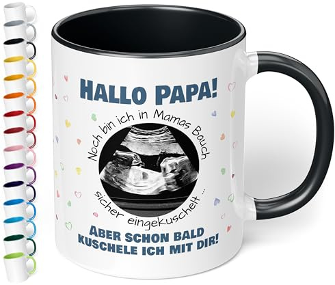 True Statements Werdender Papa Tasse Ultraschallbild Personalisiert – Papa Geschenk Schwangerschaft Verkünden Keramik