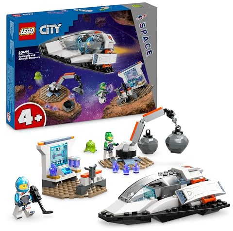 LEGO City Spaceship and Asteroid Discovery Set, Space Station Toy for 4 Plus Year Old Boys & Girls, with an Alien Figure and 2 Astronaut Minifigures for Pretend Play, Gift for Preschool Kids 60429