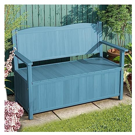 Gartenbank im Freien 47,2-Zoll-Außengartenbank, Terrassenbank mit Stauraum, 2-Personen-Freizeitbänke im Freien mit Rückenlehne for Deck, Terrasse, Garten, Hinterhof, 4 Farben Parkgartenbank ( Color :