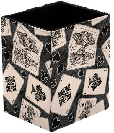 VAPOKF Stifthalter für Schreibtisch, Skelettkönigin und König, Spielkarten, Drucke, Stifthalter, Stiftehalter, Make-up-Pinsel, Aufbewahrung, Schreibtisch, Schreibwaren, Organizer für Home Office