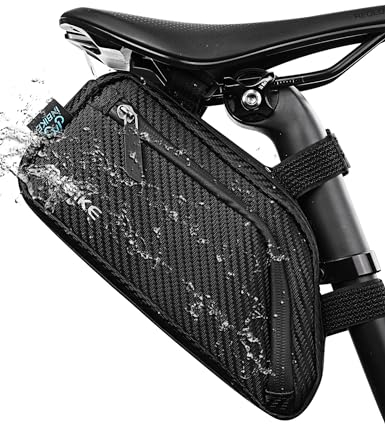 INBIKE Fahrradtasche Rücksitztasche Satteltasche Gepäcktasche Gepäckträger Tasche mit Rücklichthalter 5 Gurtbändern Seitentasche Mountain Road MTB Fahrrad Radfahren Schwarz