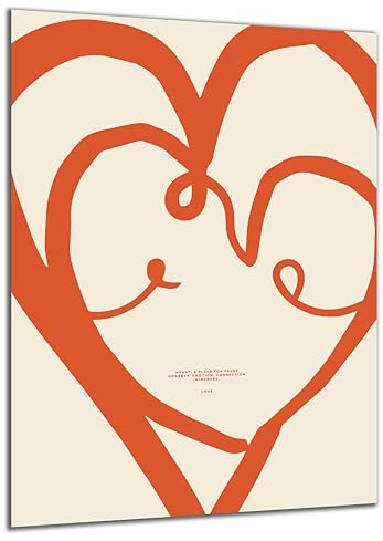 DARO Design - Wand-Bild Abstrakt Herz Liebe auf 6mm HDF 60x40 cm - Wand-Deko Bilder Geschenk