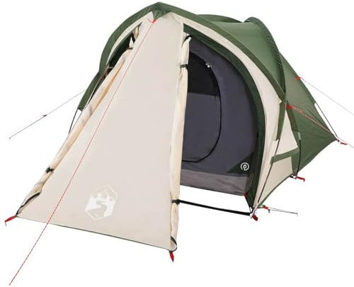 vidaXL Kuppelzelt, Campingzelt für 2 Personen Wasserdicht, Outdoor Zelt mit Insektenschutz, Trekkingzelt Leicht Tragbar, Grün Wasserdicht