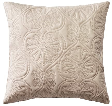 ROOM99 Leila 45 x 45 cm Zierkissenbezüg Kissenbezüg Kissenhüll Dekorative Dekokissen Wurfkissenbezug Deko Aesthetic Modern Schlafzimmer Wohnzimmer Prägemuster ‎Beige,1 Stück