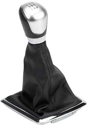 ZEALfix 5 Speed Shift Gear Lever Knob for Ford Focus Fiesta B-Max C-Max,Gearstick Gaiter Boot Cover Chrome for Mondeo KA Ecosport Tourneo Transit Connect Courier 8M5R7H409BKB AM8A6J7J132AB 1571917