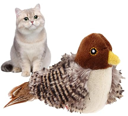 Zwitschernder Vogel-Katzenspielzeug, simulierter Zwitscher-Vogel, interaktives Katzenspielzeug, interaktives Katzenspielzeug, Melodiejagd, Vogelspielzeug, lustiges Quietschendes