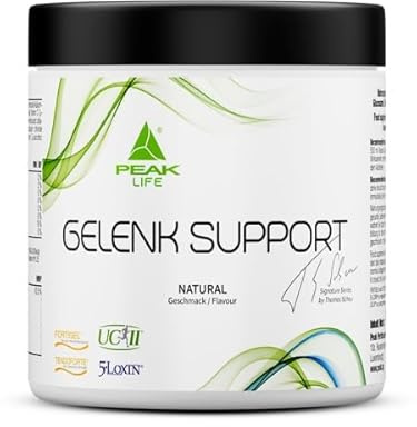 PEAK Gelenk Support - 360g Geschmack Natural I 20 Portionen I Joint Care Drink mit Kollagenpeptiden FORTIGEL®, TENDOFORTE®, UC-II® I Boswellia Serrata Extrakt – 5-LOXIN® I MSM + Glucosamin