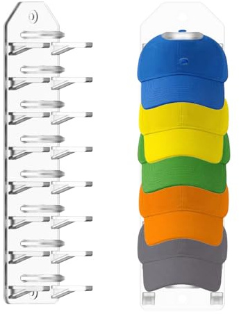 Supporto da parete, gancio autoadesivo per cappelli, multifunzione, supporto per cappelli (trasparente)