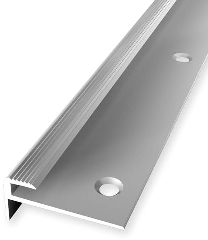Winkelprofil 15 x 30 x 2500 mm Treppenprofil Treppenkante Treppenkantenprofil Aluminium eloxiert Geriffelt Versenkt Gebohrt Silber