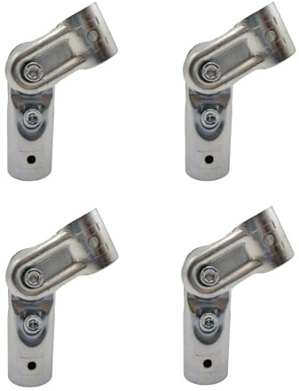 4 Pcs Pipe Connector, Metal Clamp Fittings, Fit for 1(O.D. 25.4 mm) Stainless Steel Pipe (Doesn't fit US 1 Electrical-Metallic Tubing) (Adjustable 2 Way)