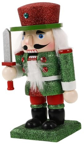 ABOOFAN Casse-Noisette De Noël Bois Et Figurine De Soldat Traditionnelle Décoration Festive pour Table Et Étagère Accents Pailletés