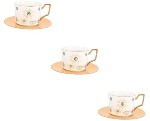 TOPBATHY 3 Set Occhio Del Diavolo Tazze Di Caffè Turche Tazze Da Caffè D'epoca Bicchiere D'acqua Tazza Da Caffè Malocchio Grandi Tazze Da Caffè Bicchieri Da Tè Turchi Piccolo Tè Ceramica