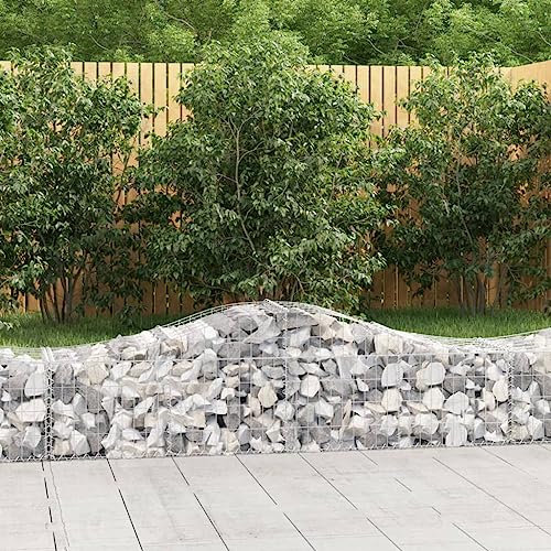 FUDUGEHMIOFWFJJ zinkwanne groß XXL,blumentopf XXL Outdoor,Gabionen mit Hochbogen 9 STK. 200x50x40/60 cm Verzinktes EisenGeeignet für Garten, Terrasse, Schlafzimmer, Wohnzimmer