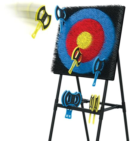 EastPoint Sports Axe Throwing Target Game - 5ft Tall Sturdy Steel Frame - Includes 8 Throwing Axes