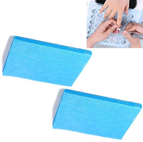 Lot de 200 filtres collecteurs de poussière pour ongles – Papier non tissé respirant pour accessoires multifonctions pour aspirateur à ongles – Auto-redimensionnant et bleu