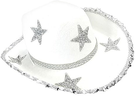 Xujuika Glitzer-Cowgirl-Hut, glitzernde Cowboy-Hüte für Damen | Strass Damen Cowgirl Hut | Leichter Western-Cowboyhut, farbenfroher Cowgirl-Hut für Festivals
