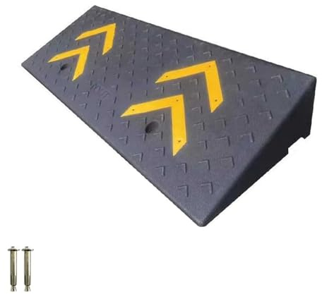 LYUCAYHQ 100 Cm Rollstuhlrampe 1 Packung, 10 Ton Hochleistungs-schwellenrampe, 10 bis 15 Cm Steighöhe, Bordsteinrampe Gummi, für PKW, Gabelstapler, LKW, Busse(100 * 35 * 15cm/39 * 14 * 5.9in)