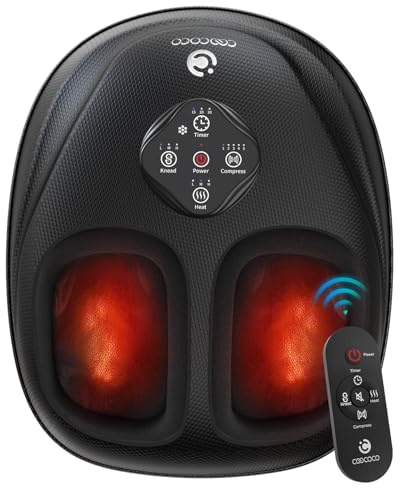 CooCoCo 2026 Upgrade Shiatsu Foot Massager with Heat, FSA Eligible Feet Massager for Plantar Fasciitis & Neuropathy, Foot Warmer with Kneading, Rolling, Compression, Remote Control