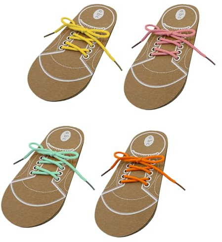 Qianeffort 4 PCS Shoe Lace Practice for Kids,Learn to Tie Shoe Laces Kids,Lacing Shoe Toys Boards,Tying Practice Board for Child Toddler (Random Color)