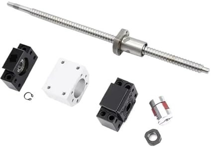 Vite a ricircolo di sfere CNC a movimento lineare Dado a ricircolo di sfere 20mm SFU2010 100-1000mm con lavorazione finale BKBF15+dado a ricircolo di sfere+supporto+giunto(100mm)