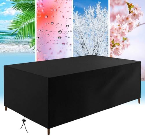 AUWUUA Abdeckung für Gartenmöbel 120x40x45cm/LxWxH wasserdichte Schutzhülle, Winddicht Staubdicht Anti-UV Winterfest Oxford Gewebe Plane für Gartentische Terrassenmöbel Sitzgruppe Schutzhülle
