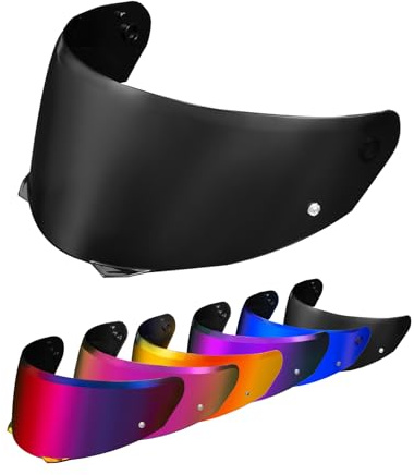 PSLER Helmvisier für HJC HJ-33 I90, Motorradhelm Ersatz, Dunkelschwarz | Splitterschutz antibeschlag motorradhelm ersatzvisier, optische klarheit blendschutz uv-schutz windschutz, motorrad visier