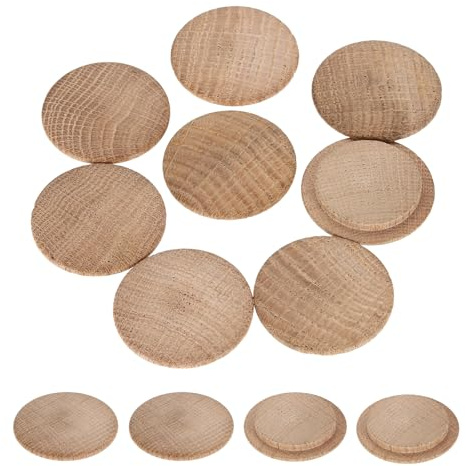 sourcing map Holzknopfstopfen, 35 mm, Hartholz, Schraubenlochstopfen Pilz, Holzkappen, Knöpfe, Eichenholzstopfen für Möbel, Holzbearbeitung, Handwerk, Dekor (45 mm x 35 mm), 20 Stück